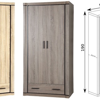 szafa 97 ubraniowa Dallas 20 z szufladą dąb do pokoju korytarza sypialni