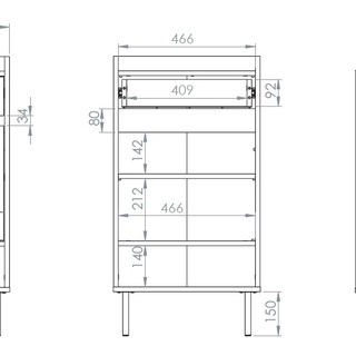 komoda 50 na buty wąska Voco 04 szafka do przedpokoju korytarza