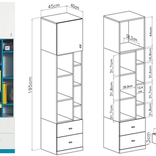 zestaw meble młodzieżowe Mobi B biurko narożna szafa łóżko regał ława