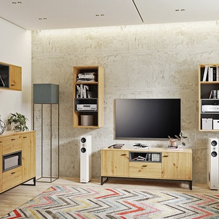 komoda 135 loft nowoczesna Olier 02 szafka na nogach płozach