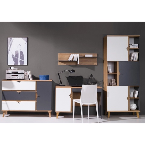 Zestaw meblościanka młodzieżowa MEMONE 8 z biurkiem dla ucznia