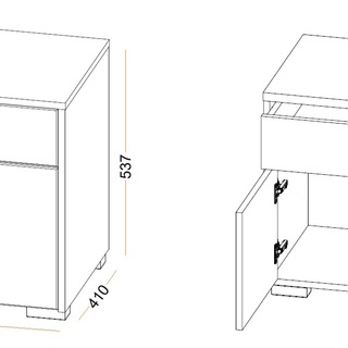 szafka 40 nocna wysoka Theo THN-1 stolik nocny kontener do sypialni