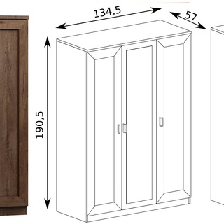 szafa 135 z lustrem półkami drążkiem Tadeusz 15 duża ubraniowa