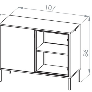 komoda 107 przeszklona na nóżkach Barnee 03 szafka z szybą LED