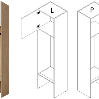 zestaw wysoka garderoba 90 Soreno z siedziskiem do przedpokoju korytarza