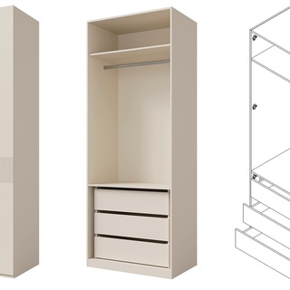 szafa 90 wysoka ubraniowa Soreno z szufladami drążkiem elegancka