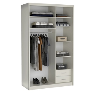 szafa 143 wysoka z lustrem Karol przesuwna mix kolor do pokoju sypialni