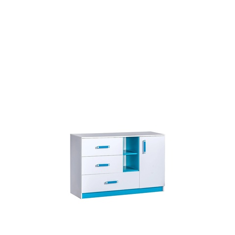 Komoda 130 z szufladami półkami TRAFIKO 07 szafka duża dzieci biała