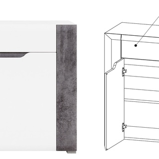 komoda 107 dwudrzwiowa Brando 02 szafka biała do pokoju sypialni