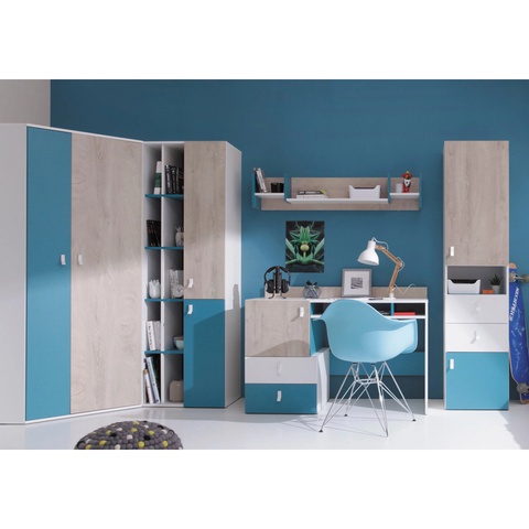 Zestaw narożny PLANET 1 szafa rogowa biurko regał młodzieżowe dzieci