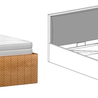 zestaw mebli sypialnia Fonti KN łóżko komoda szafka nocna loft komplet do sypialni