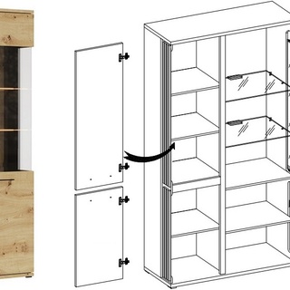 zestaw mebli z lamelami Molto B 3 komoda witryna szafka rtv artisan czarny komplet loft do salonu pokoju