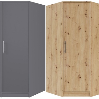 zestaw mebli narożna garderoba Smart 9 rogowa duży komplet szaf artisan / antracyt / sonoma + biały do pokoju sypialni