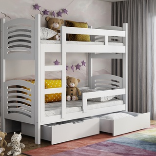 łóżko 75x180 piętrowe Oli 2os z materacami młodzieżowe dziecięce