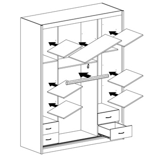 szafa 180 wysoka z lustrem Maciej II przesuwna do pokoju sypialni korytarza