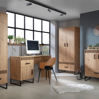 szafa 80 z szufladą lamelami nogami Lamelix 01 ubraniowa loft nowoczesna