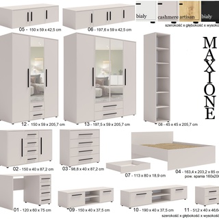 łóżko 160x200 sypialniane Maxione 04 podwójne 160 artisan czarne