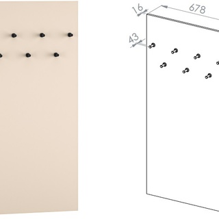 wieszak 34 na ścianę duży Sophie 19 panel cashmere kaszmir