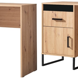 zestaw mebli młodzieżowych dziecięcych z lamelami nogami Lamelix N loft komplet regał biurko artisan czarny artisan do pokoju