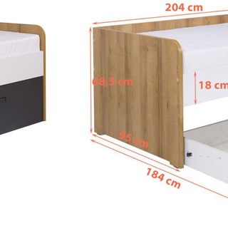 łóżko 90x200 z szufladą Quatro 11 pojedyncze 90 jednoosobowe do pokoju sypialni