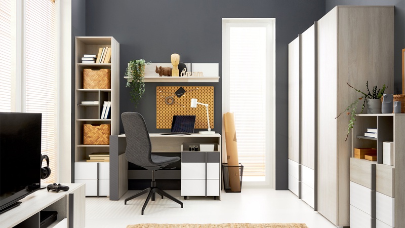 Remo - dąb wilton / biały lux / antracyt