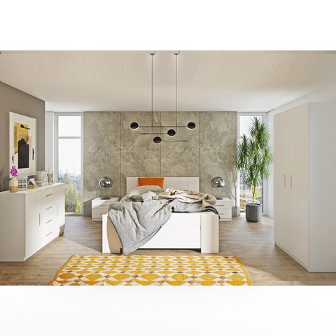 Zestaw sypialni BONO 6 szafka nocna komoda szafa łóżko komplet