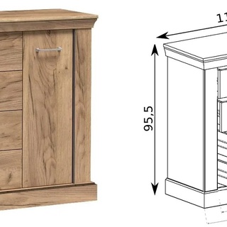 komoda 114 z szufladami drzwiami Antica A-2 pojemna szafka kraft złoty do sypialni pokoju