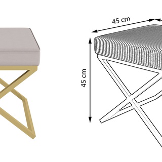pufa 45 lamowana X elegancka nowoczesna stołek siedzisko kolory