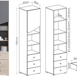 zestaw komplet mebli Delta C biurko komoda szafa regał do pokoju