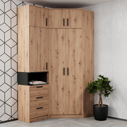 Garderoba narożna zestaw Grant 12 artisan