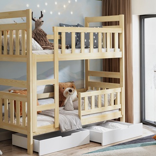 łóżko 80x180 piętrowe Tom 2os z materacami szufladami dla dzieci