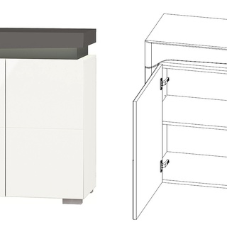komoda 102 dwudrzwiowa Thea white WHK-2 szafka biała połysk