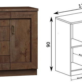zestaw mebli klasycznych Tadeusz 1 komoda witryna ława lefkas