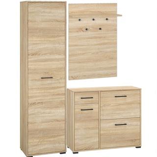 wieszak 68 panel na ścianę Caro 18 z wieszakami sonoma