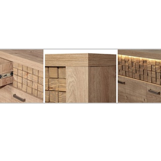 komoda 146 ,5 nowoczesna Natural 08 z szufladami półkami szafka