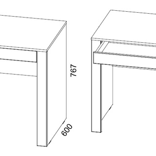 biurko 120 z szufladami proste Theo THB-1 toaletka do pokoju sypialni