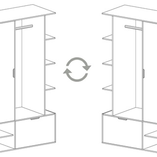 garderoba 100 nowoczesna Nala z lustrem szafką półkami do przedpokoju
