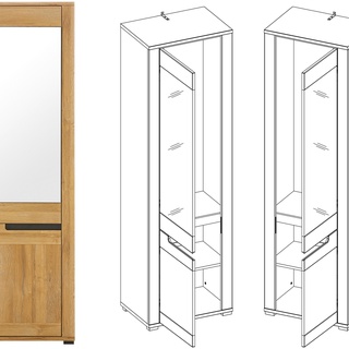 zestaw York 5 komoda szafa z lustrem wieszak szafka garderoba