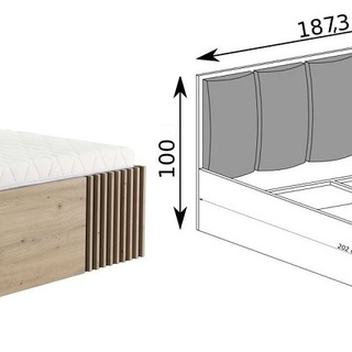 łóżko 180x200 z lamelami pojemnikiem Cali 16 duże 180 podnoszone