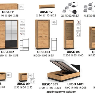 witryna 65 loft wysoka Urso 04 słupek regał zamykany z szybą