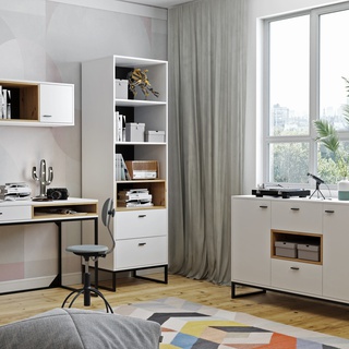 biurko 120 z szufladą loft Olier 01 nowoczesne na płozach nogach metal