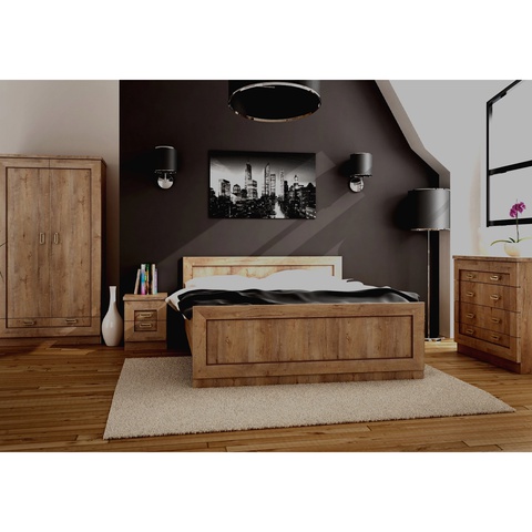 Zestaw mebli TADEUSZ 4 łóżko komoda szafa stolik lefkas do sypialni