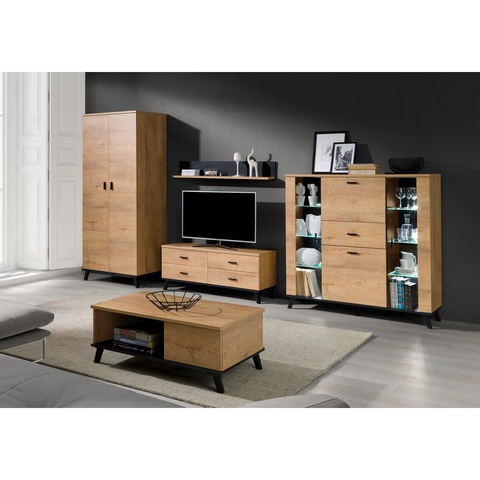 Zestaw JOHN 2 meblościanka z ławą szafa rtv komoda komplet