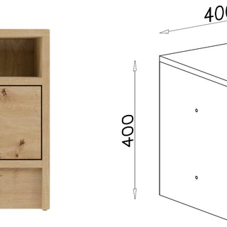 szafka 40 nocna z szufladą Smart SR7 stolik nocny dąb artisan do sypialni pokoju