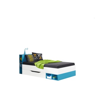 łóżko 90x200 z półkami szufladami Mobi 18 młodzieżowe nowoczesne