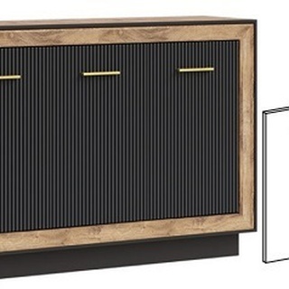 zestaw mebli Fox 2 dąb artisan / hunton / czarny meblościanka segment komplet do salonu pokoju