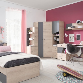 zestaw duży komplet Delta B biurko narożna szafa łóżko młodzieżowe