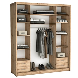 szafa 208 wysoka z lustrem Maciej  biała kaszmir artisan kraft sonoma