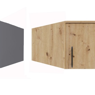 zestaw mebli komplet szaf Smart 2 narożna wysoka duża szafa z lustrem szufladami półkami sonoma / antracyt / artisan do pokoju