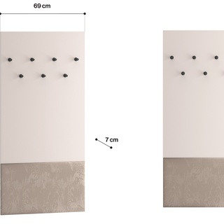 wieszak 69 nowoczesny ścienny Voco 08 panel kaszmir do przedpokoju